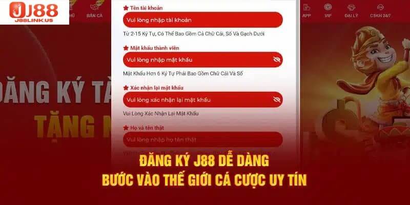 Đăng Ký J88 – Cơ Hội Tham Gia Cá Cược Trực Tuyến Thả Ga Chi tiết các bước đăng ký J88 dễ dàng và nhanh chóng.